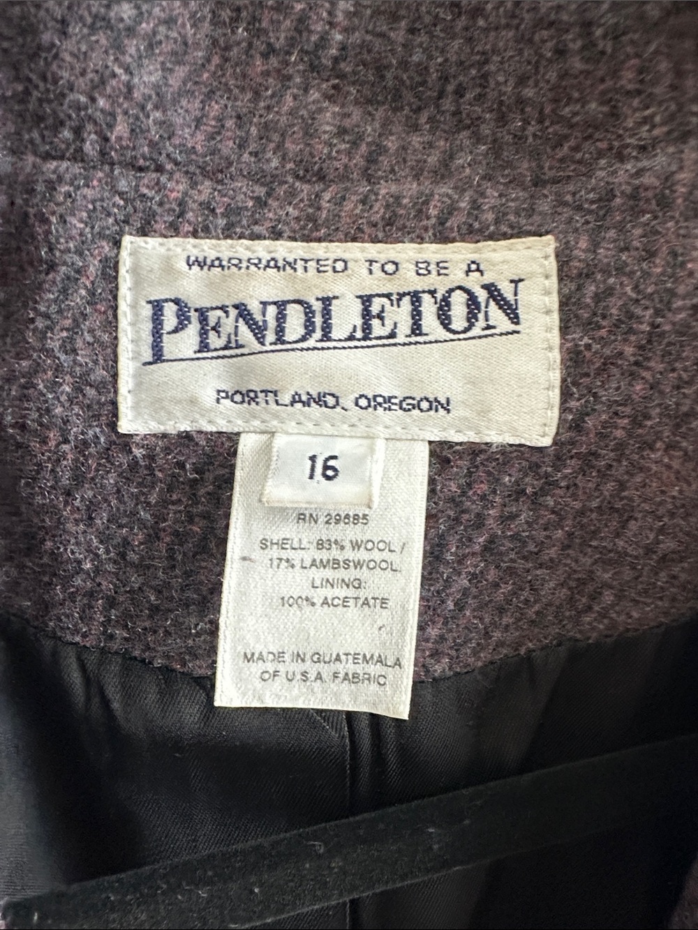 Pendleton Plum Heather Wool Coat - Picture 2 of 7